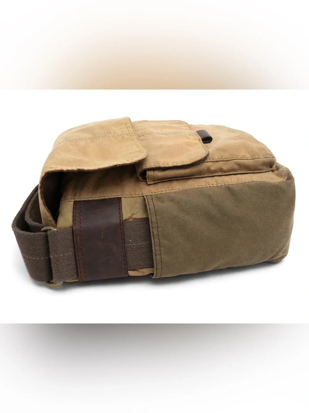 FOSSIL VINTAGE CANVAS MESSENGER BAG KHAKI UTILITY CROSSBODY FIELD BAG UNISEX